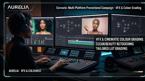 VFX Compositing, Clean Beauty Retouch & Tailored LUT Grading